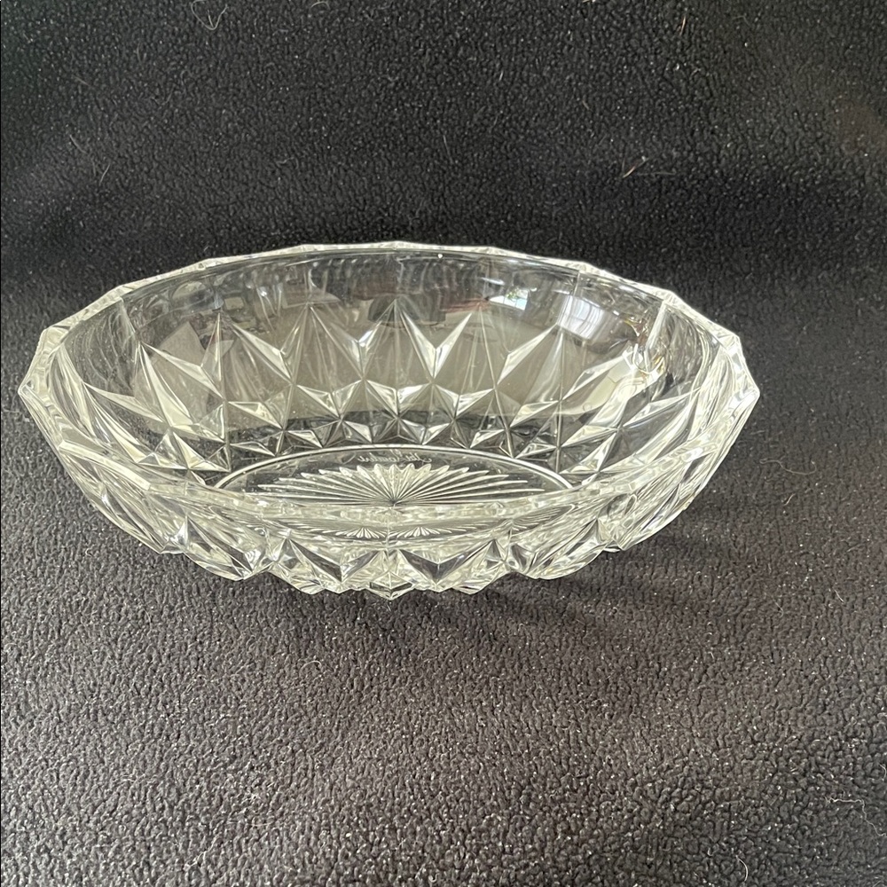 Val St. Lambert signed crystal Cut Glass Bowl